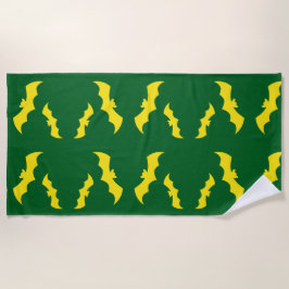 Toalha De Praia Flying Yellow Halloween Bats