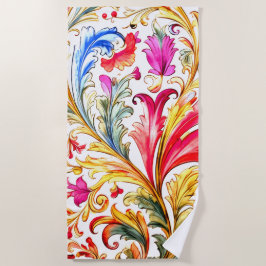 Toalha De Praia Folhas de Design Florentine de rico