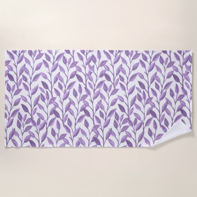 Toalha De Praia Folhas de lavanda (Frente)