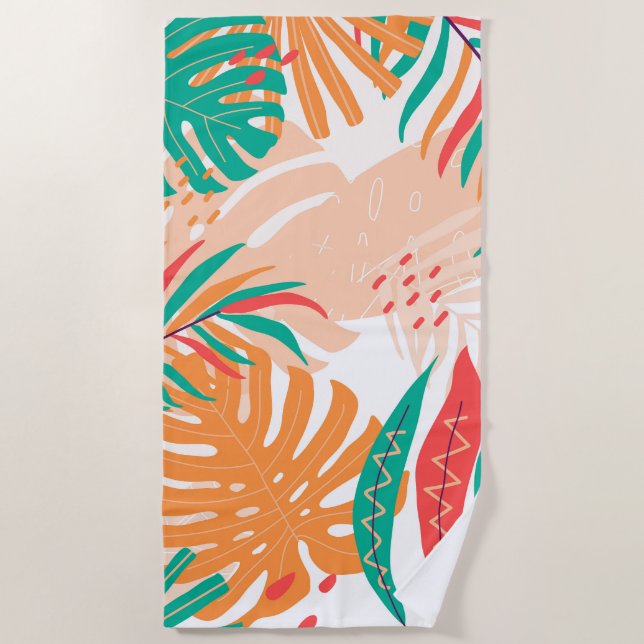 Toalha De Praia Folhas tropicais (Frente)