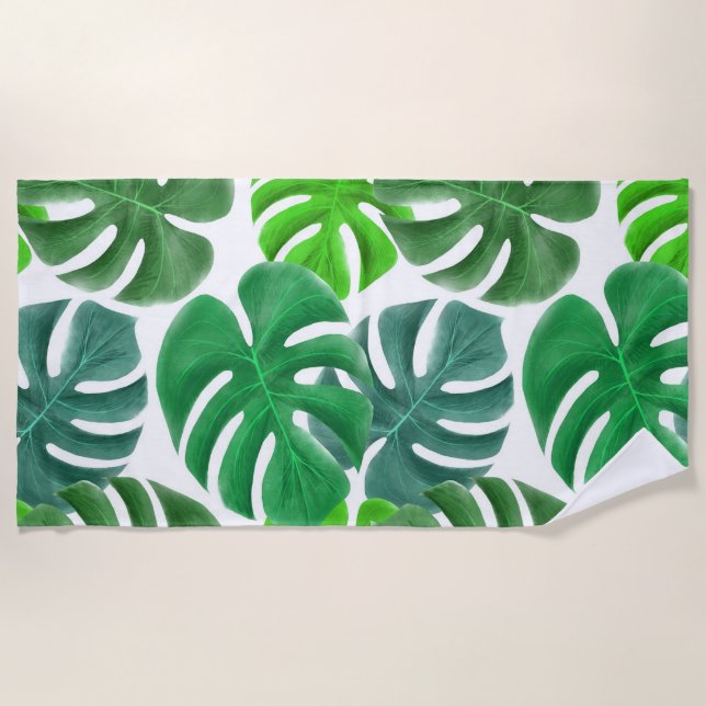 Toalha De Praia Folhas tropicais (Frente)