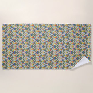 Toalha De Praia Folk Art Floral Beach Wrap