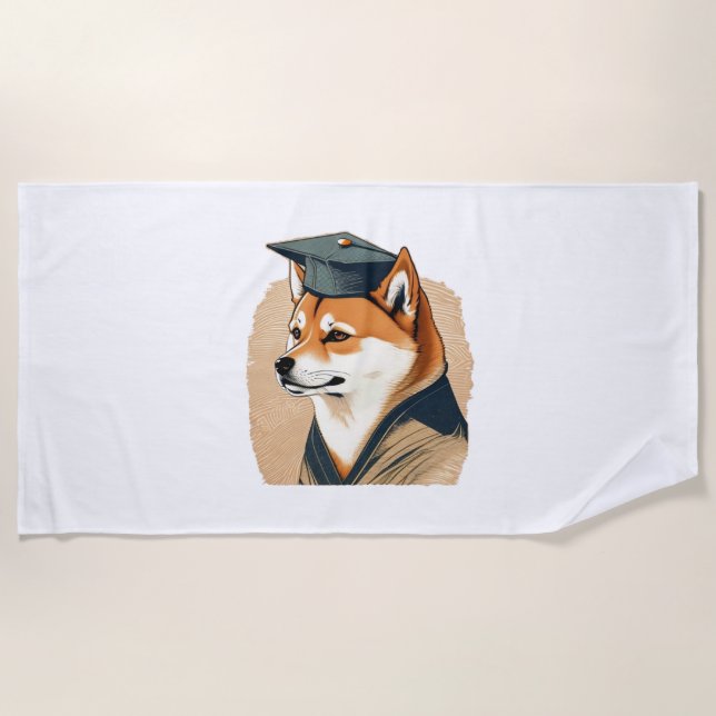 Toalha De Praia Formando Shiba Inu (Frente)