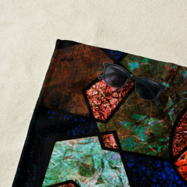 Toalha De Praia Formas geométr icas irregulares e textura deformad