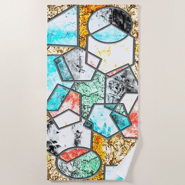 Toalha De Praia Formas geométricas com texturas esbranquiçadas est (Frente)