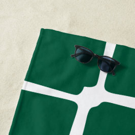 Toalha De Praia Formas Verdes Quadrados Negrito Assimétrico