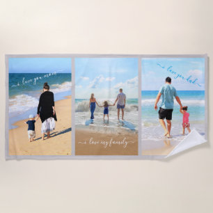 Toalha De Praia Foto Collage Text I Love My Family Beach Towel