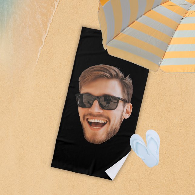 Toalha De Praia Foto de Homens Personalizados Engraçados (Funny Personalized Men Photo Beach Towel
)