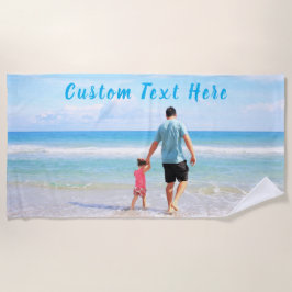 Toalha De Praia Foto e texto personalizados - seu próprio Design -