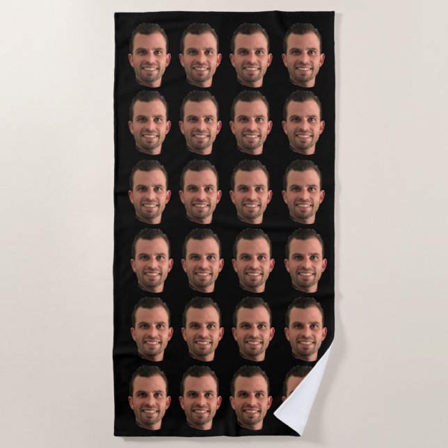 Toalha De Praia Foto Personalizada Engraçada Face Beach Towel Pers (Frente)