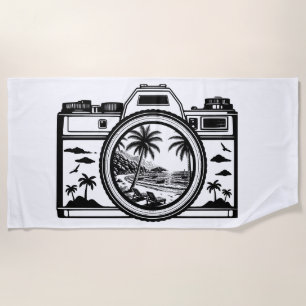 Toalha De Praia Fotografia de Câmera de Praia Viagem  