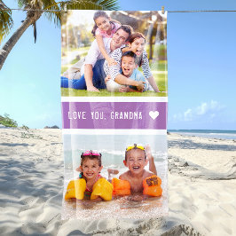 Toalha De Praia Fotos da Vovó Amor Moderno Roxo