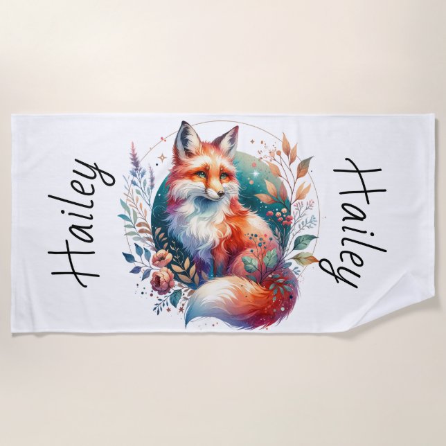 Toalha De Praia Fox Personalizada (Frente)