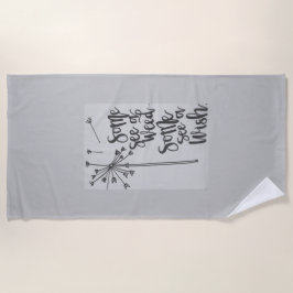 Toalha De Praia Frase inspiradora com um dandelion-weed/desejo