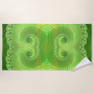 Toalha De Praia Fratura Verde Simétrica abstrato