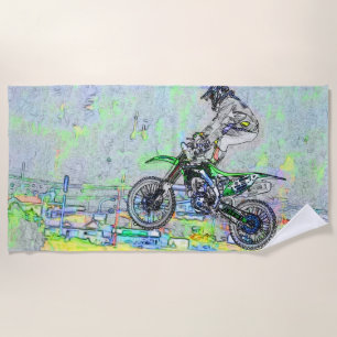 Toalha De Praia Freestyle Stuntman - Motocross Rider Beach Towel