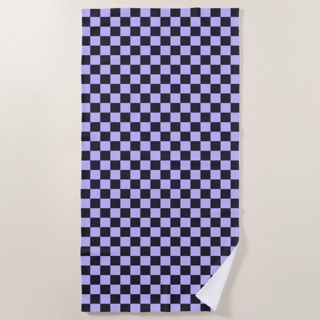 Toalha De Praia French lilac checkerboard pattern (Frente)