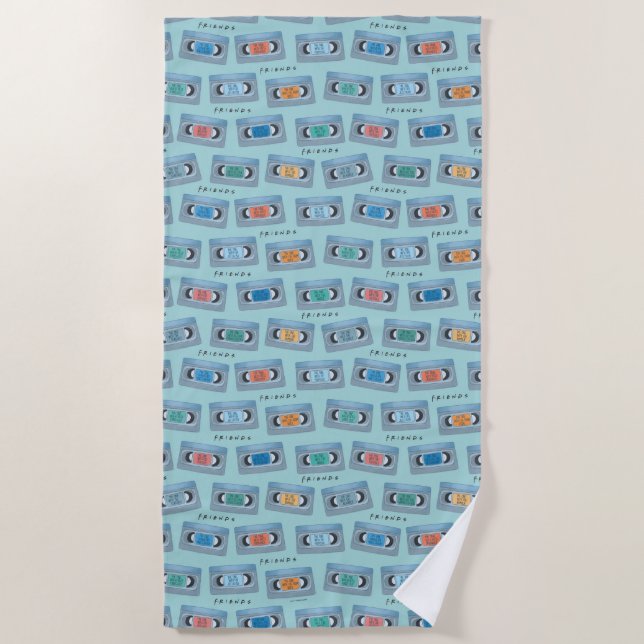 Toalha De Praia FRIENDS™ | The One With Video Tape Pattern (Frente)