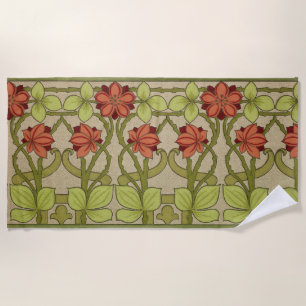 Toalha De Praia Frieze Border Art Nouveau Floral