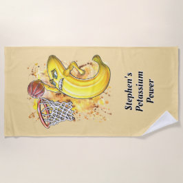 Toalha De Praia Fruity Slam Dunk - Arte Energética De Bananas Dese