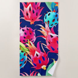 Toalha De Praia Fruta Colorida do Dragão