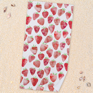Toalha De Praia Fruta de Aquarela de Morango