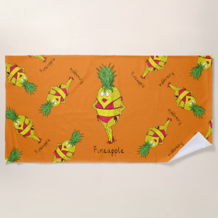 Toalha De Praia Fruta Engraçada Da Menina Pin-Up