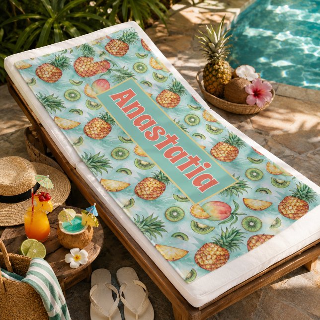 Toalha De Praia Fruta Tropical Personalizada  (Criador carregado)