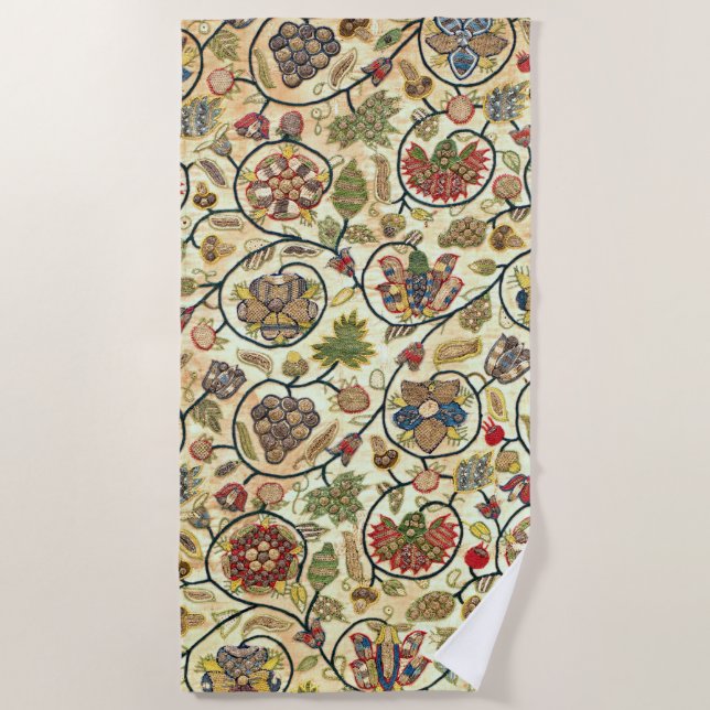 Toalha De Praia Frutas e flores para bordados de trabalho em Crewe (Frente)