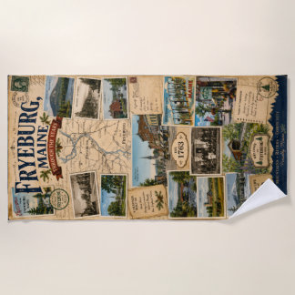 Toalha De Praia Fryeburg Maine Através dos Anos Cartão Postal Anti