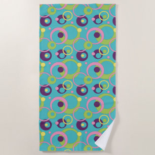Toalha De Praia Funky Blue Circles Beach Towel