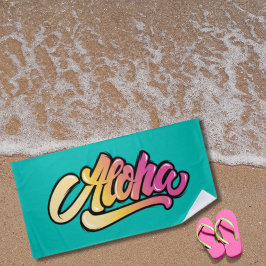 Toalha De Praia Funky Modern Topaz | Praia de Aloha, Turquesa Escu