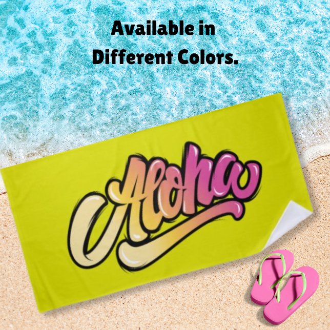 Toalha De Praia Funky Peridot | Ouro Amarelo Aloha (Criador carregado)