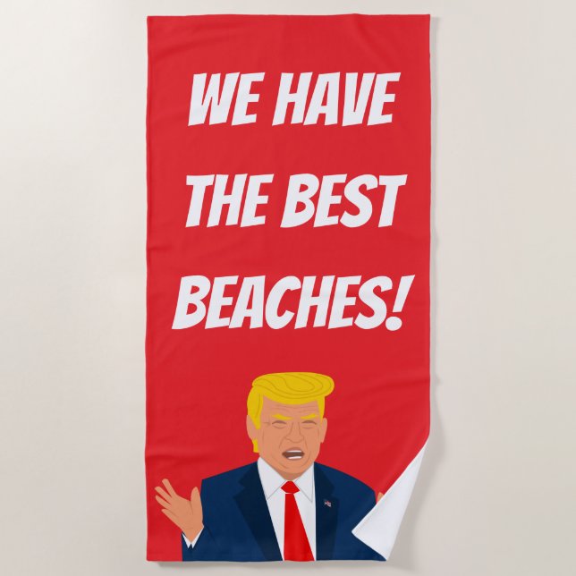 Toalha De Praia Funny Donald Trump cartoon beach towel gift (Frente)
