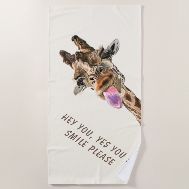 Toalha De Praia Funny Giraffe Beach Towel (Frente)