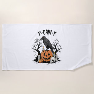 Toalha De Praia Funny Raven, F-Caw-F, Skull Raven, Gótica