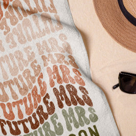 Toalha De Praia Futura Sra. Terracotta sage green retro 60 simples