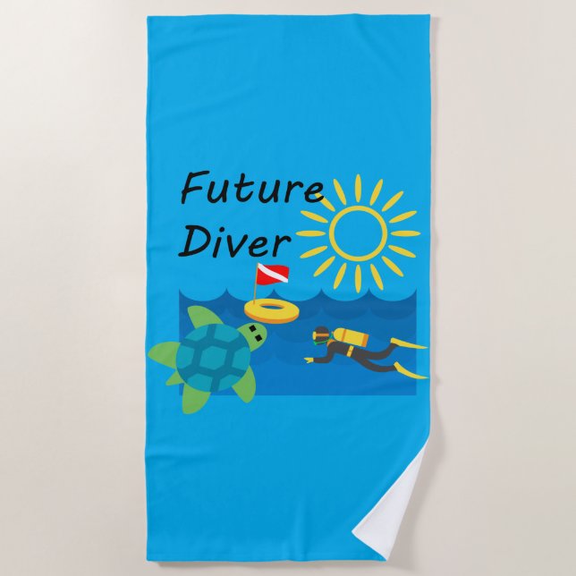 Toalha De Praia Future Diver Design - Beach Towel (Frente)