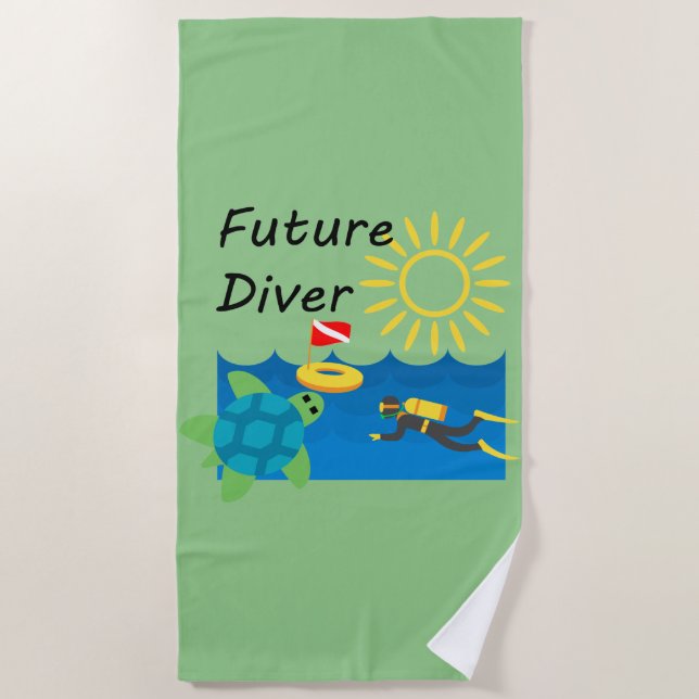 Toalha De Praia Future Diver Design - Beach Towel (Frente)