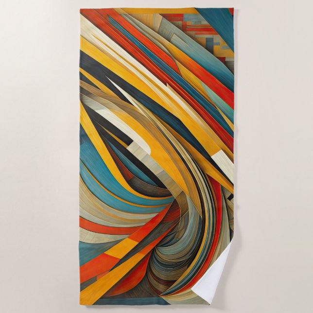 Toalha De Praia Futurismo geométrico Abstrato (Frente)