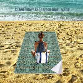 Toalha De Praia Gaiola de Flor Dourada