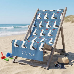 Toalha De Praia Gaivotas Personalizadas Fofas para Crianças