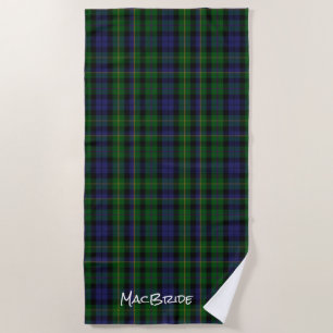 Toalha De Praia Galeria de praia da Xadrez MacBride Clan Tartan