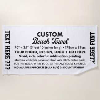 Toalha De Praia Galeria Personalizada Personalizada de Foto e Text