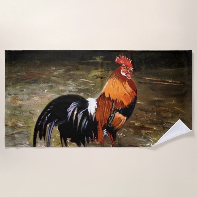 Toalha De Praia Gallo/Galo/Rooster (Frente)