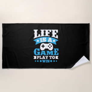 Toalha De Praia Gamer Gift Life É Um Jogo