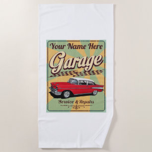 Toalha De Praia Garagem Personalizada 57 Chevy