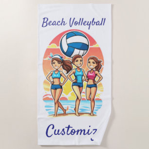 Toalha De Praia Garotas de Voleibol de Praia Thunder_Cove