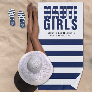 Toalha De Praia Garotas Nauti Listradas Festa de Solteira Náutica