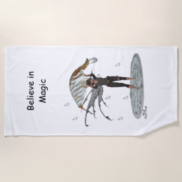 Toalha De Praia Garoto Chuva Fada Com Torre De Praia Folha